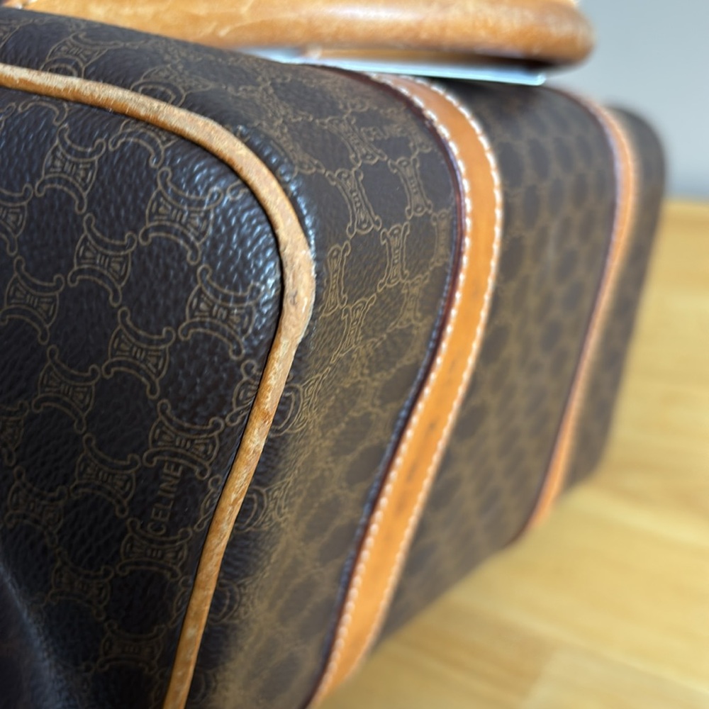 Celine, Boston bag Brown Macadam Triomphe Handbag - Picture 11 of 15